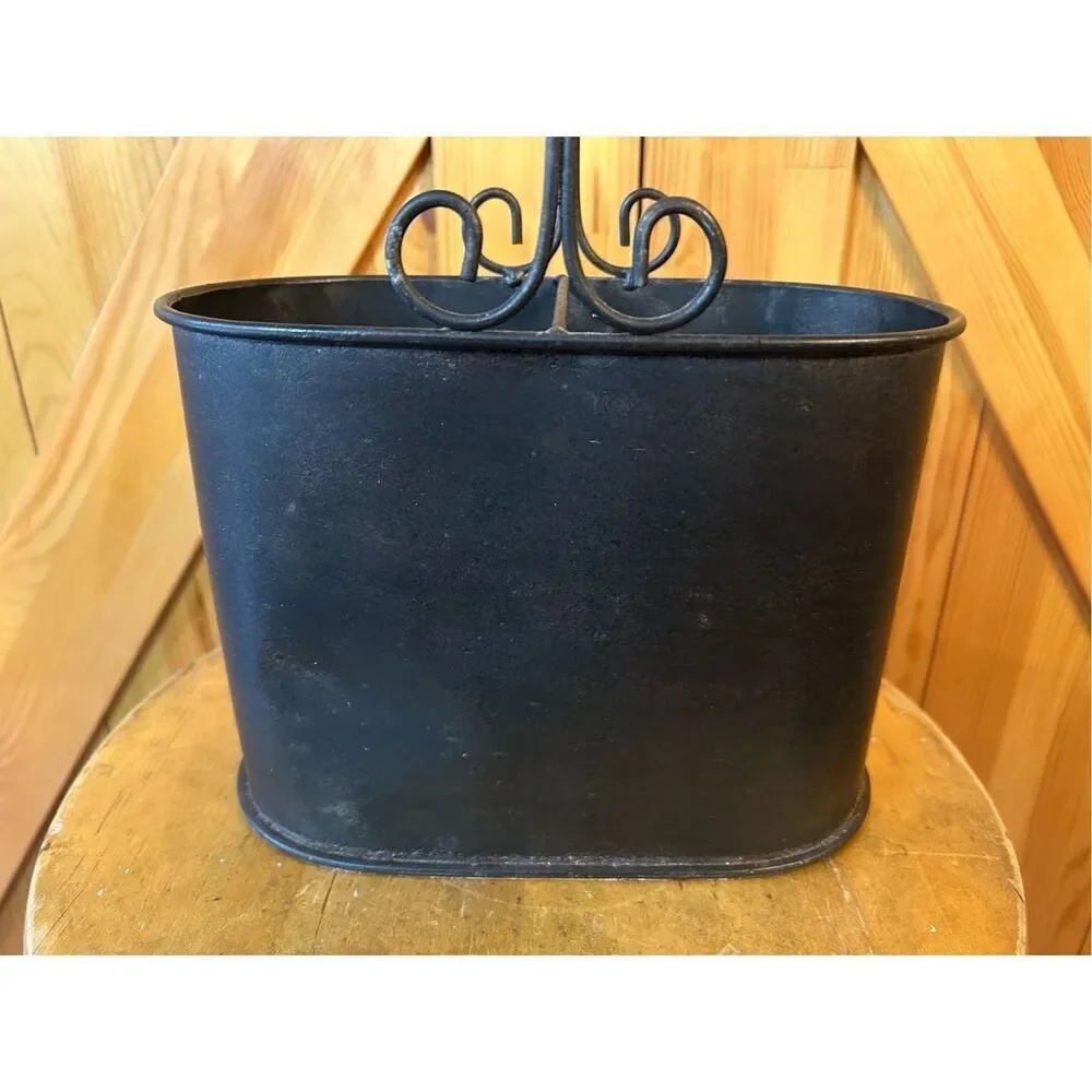 Vintage metal Italian container, umbrella holder (8894)